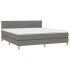 Cama box spring con colchón tela gris oscuro 160x200