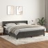 Cama box spring con colchón terciopelo gris oscuro 180x200