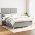 Cama box spring con colchón tela gris claro 140x190