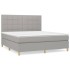 Cama box spring con colchón tela gris claro 160x200