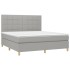 Cama box spring con colchón tela gris claro 160x200