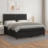 Cama box spring con colchón cuero sintético negro 160x200