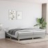 Cama box spring con colchón tela gris claro 200x200