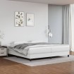 Cama box spring con colchón cuero sintético blanco 200x200 cm