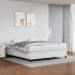 Cama box spring con colchón cuero sintético blanco 180x200