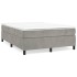 Cama box spring con colchón terciopelo gris claro 140x190