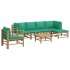 Set de muebles de jardín 7 piezas bambú con cojines