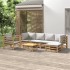 Set de muebles de jardín 7 piezas bambú y cojines gris