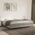 Cama box spring con colchón terciopelo gris claro 200x200