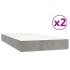 Cama box spring con colchón terciopelo gris claro 200x200