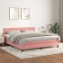 Cama box spring con colchón terciopelo rosa 180x200