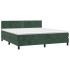 Cama box spring con colchón terciopelo verde oscuro 180x200