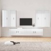 Set de muebles de TV 6 pzas madera contrachapada blanco brillo