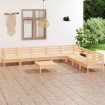 Juego de muebles de jardín 9 piezas madera maciza de pino