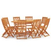 Set de comedor de jardín plegable 9 pzas madera eucalipto