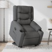 Sillón eléctrico reclinable elevable de tela gris oscuro