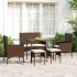 Set muebles de jardín 6 piezas y cojines ratán sintético