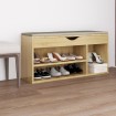 Banco zapatero con cojín madera ingeniería sonoma 104x30x49 cm