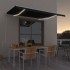 Toldo automático LED sensor de viento gris antracita 400x350