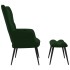 Silla de relajación con taburete terciopelo verde