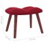 Silla mecedora con reposapiés terciopelo rojo