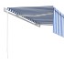 Toldo automático retráctil con persiana azul y blanco 4,5x3