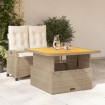 Set comedor de jardín 2 pzas con cojines ratán sintético beige