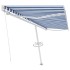 Toldo de pie retráctil manual azul y blanco 500x350