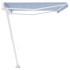 Toldo de pie retráctil manual azul y blanco 500x350