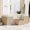 Set sofás de jardín 7 piezas y cojines ratán sintético beige