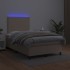 Cama box spring colchón LED cuero sintético capuchino