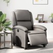 Sillón reclinable eléctrico de cuero auténtico gris