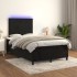 Cama box spring con colchón y LED terciopelo negro 120x190