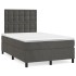 Cama box spring colchón y LED terciopelo gris oscuro 120x190