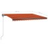 Toldo manual retráctil con LED naranja y marrón 400x300