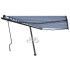 Toldo de pie retráctil manual azul y blanco 450x300