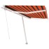 Toldo manual retráctil con luz LED naranja y marrón 450x350