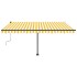 Toldo manual retráctil con LED amarillo y blanco 450x300