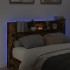 Cabecero de cama con luz LED roble ahumado 160x16,5x103,5