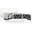 Estructura cama metal con cabecero y estribo blanco 120x190 cm