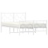 Estructura cama metal con cabecero y estribo blanco 120x190