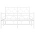 Estructura cama metal con cabecero y estribo blanco 120x190