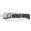 Estructura cama metal con cabecero y estribo blanco 135x190 cm