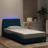 Estructura de cama con luces LED terciopelo azul 100x200