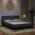 Estructura cama con luces LED terciopelo gris oscuro 160x200