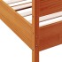 Estructura cama con cabecero madera pino marrón cera 90x200