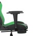 Silla gaming de masaje y reposapiés cuero sintético negro