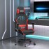 Silla gaming de masaje con reposapiés tela negro y