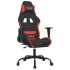 Silla gaming de masaje con reposapiés tela negro y