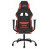 Silla gaming de masaje con reposapiés tela negro y